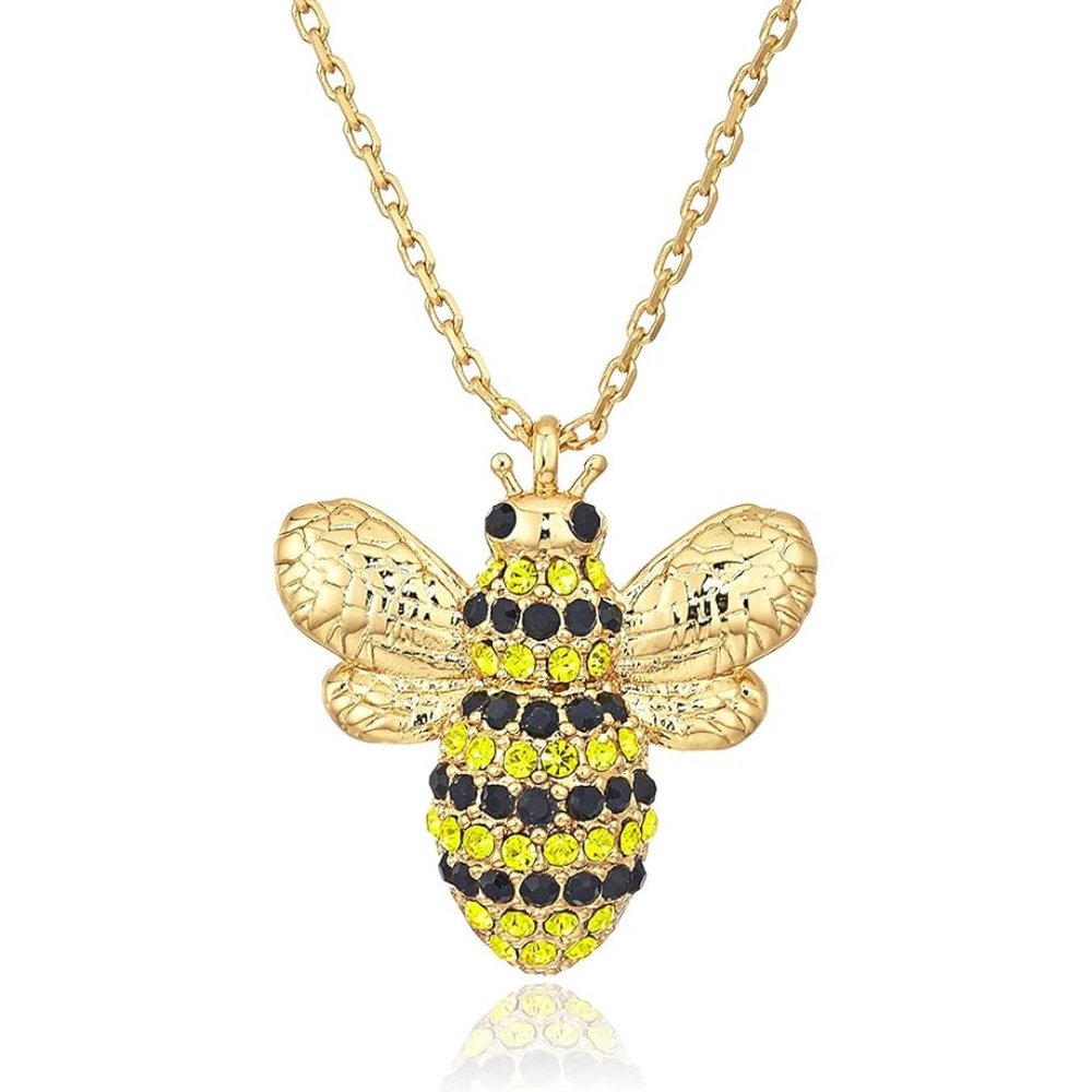 Kate Spade Picnic Perfect Pave Bee Mini Pendant necklace crystal